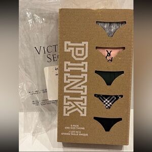 victoriassecret PINK 5 pk thong Gift Set - Brand New in Box